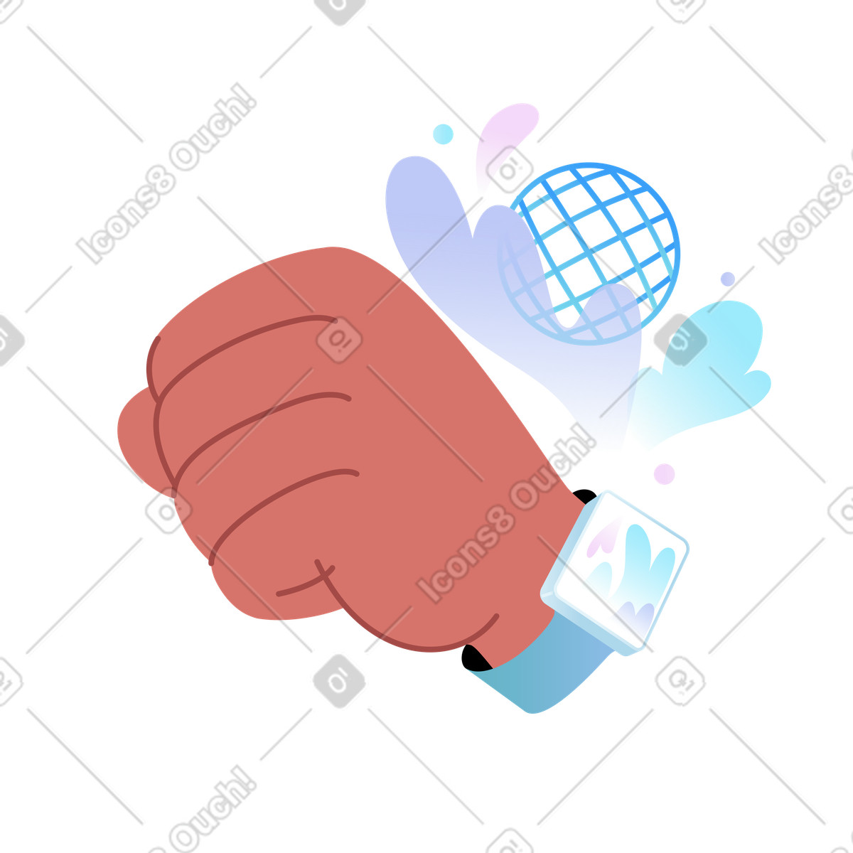 Orologio intelligente con accesso a internet illustrazione in stile Airy scarica in PNG, SVG