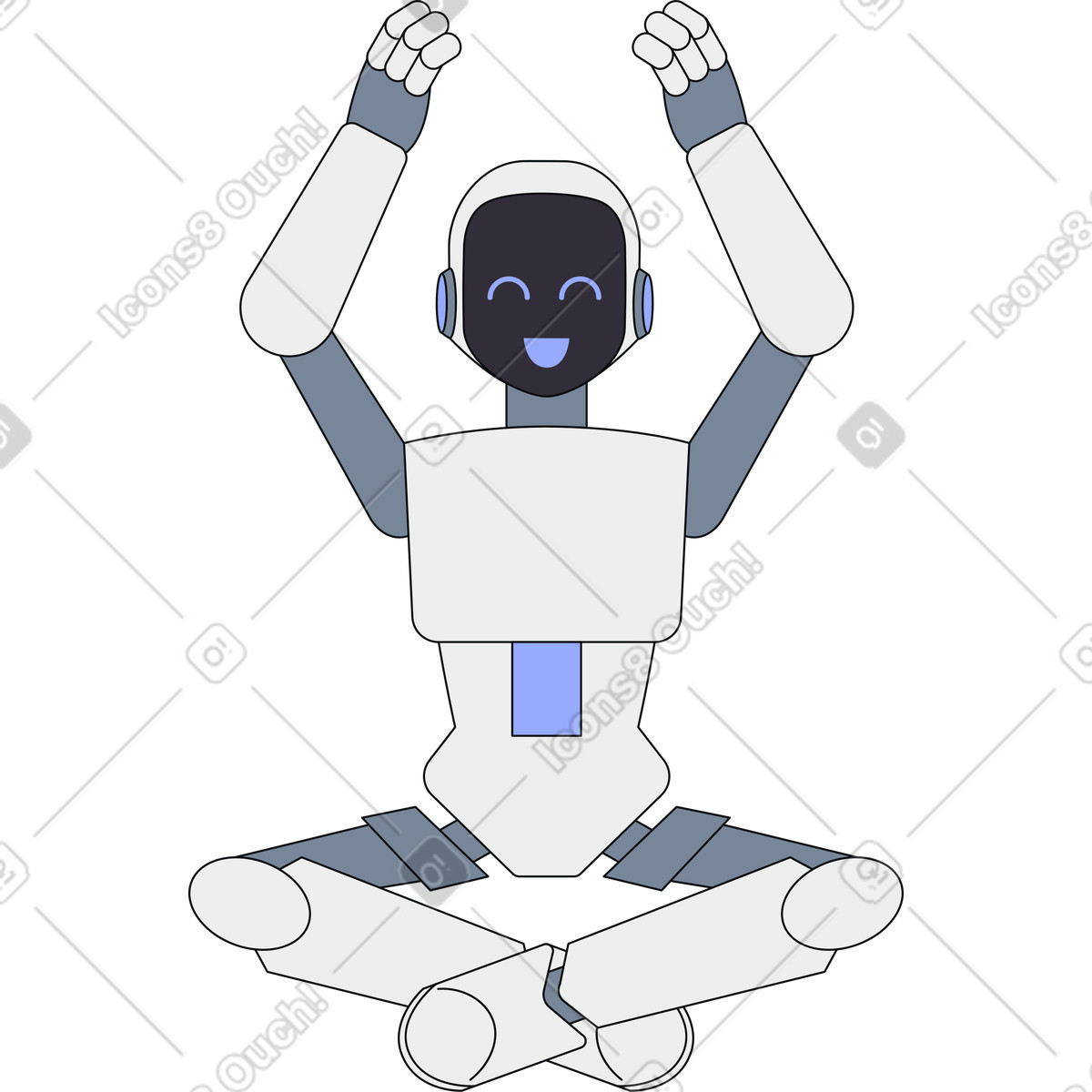 Robot umanoide illustrazione in stile Teko scarica in PNG, SVG