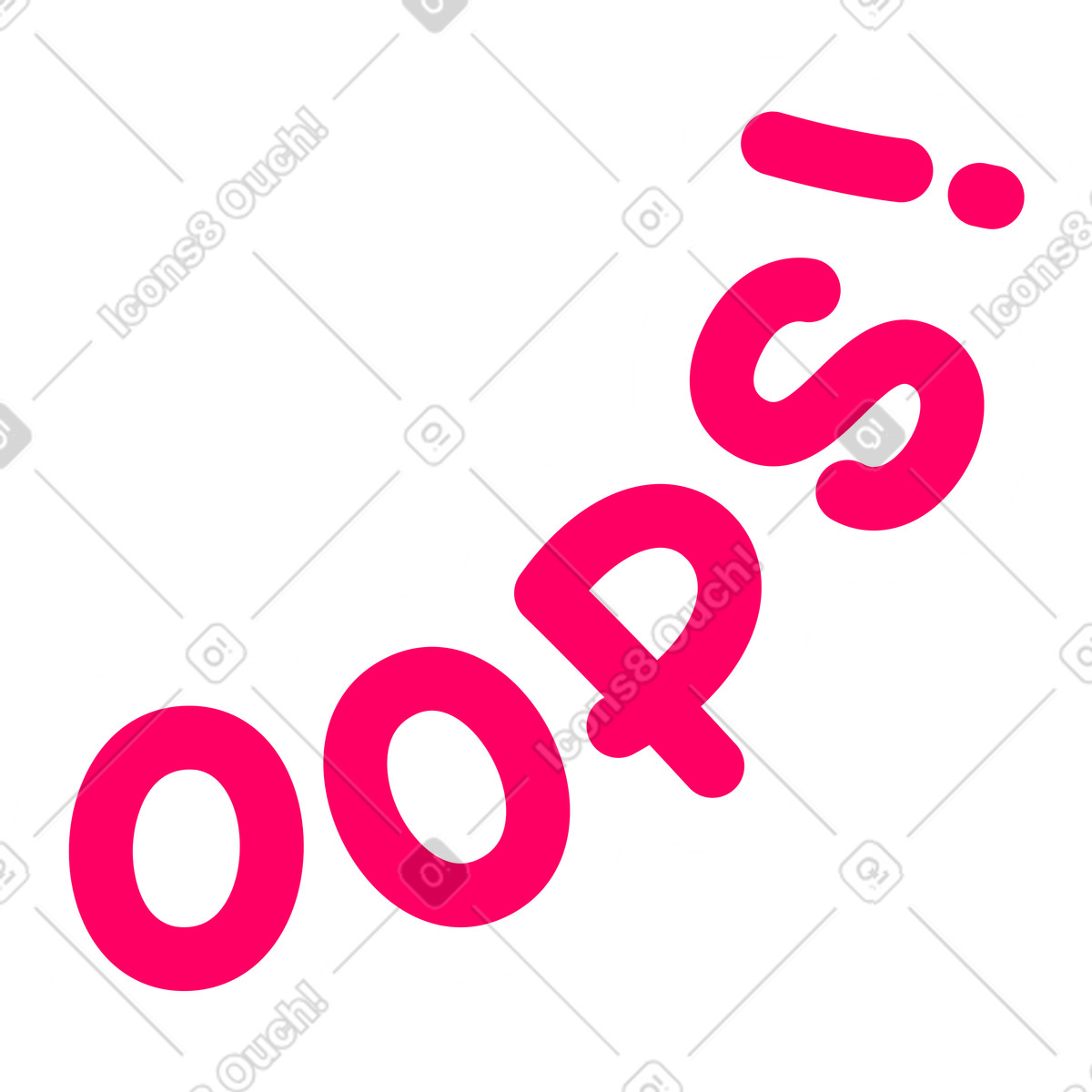 Ilustración Lettering oops! en estilo Rondy Stickers a descargar en PNG y SVG