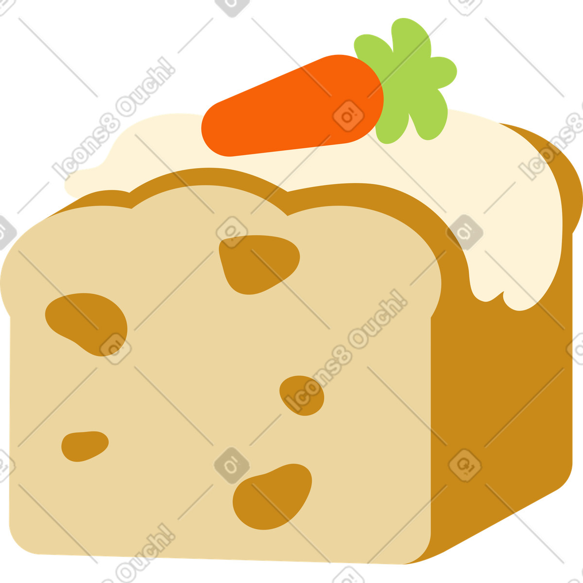 Illustration Gâteau à la carotte dans le style Catchy télécharger aux formats PNG, SVG