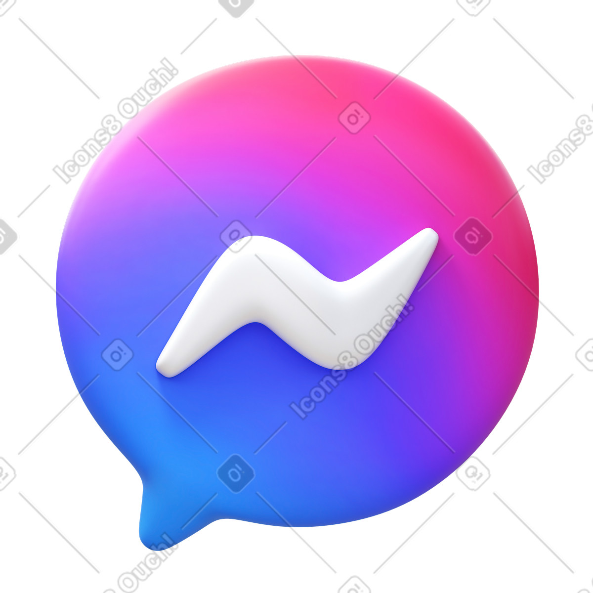 Ilustração de Facebook messenger em no estilo 3D Fluency para baixar em PNG, SVG