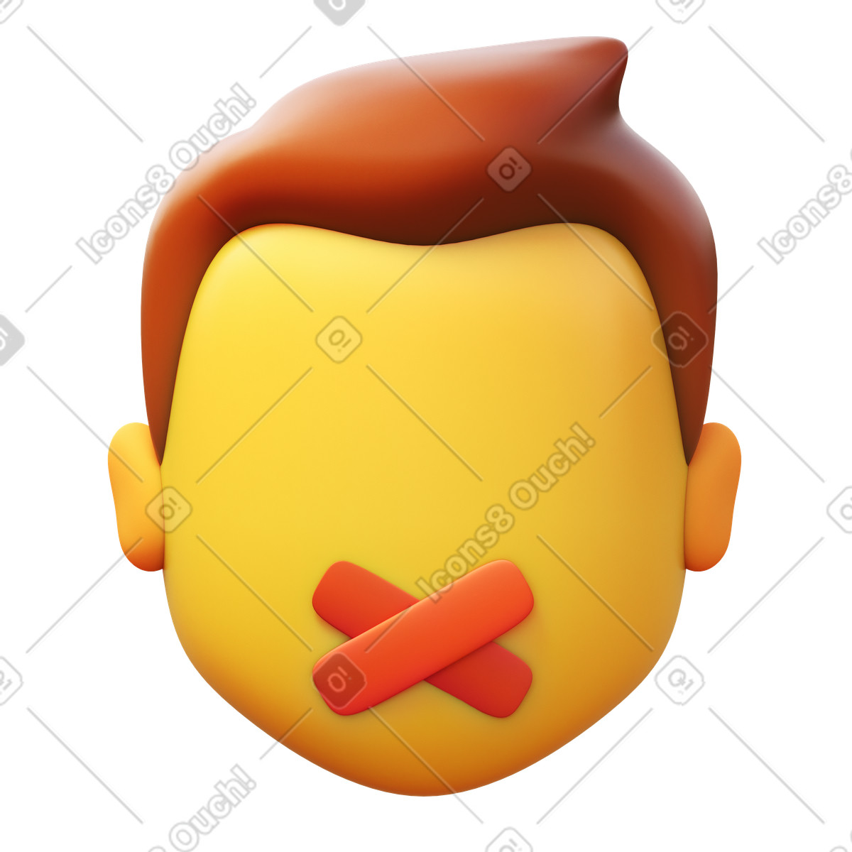 3D Fluency 스타일의 Silence 일러스트레이션 PNG, SVG 다운로드