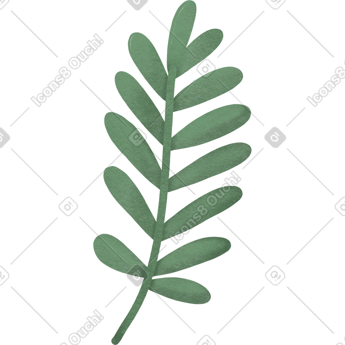 Ilustración Hoja de palma en estilo Woolly a descargar en PNG y SVG