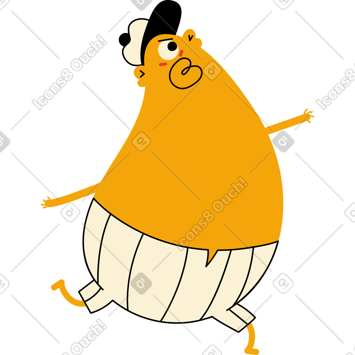 Ilustração de Personagem em uniforme beisebol no estilo Jelly para baixar PNG, SVG