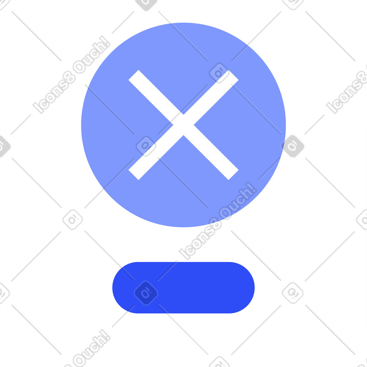 Frame with cancel sign illustration in System style download in PNG, SVG