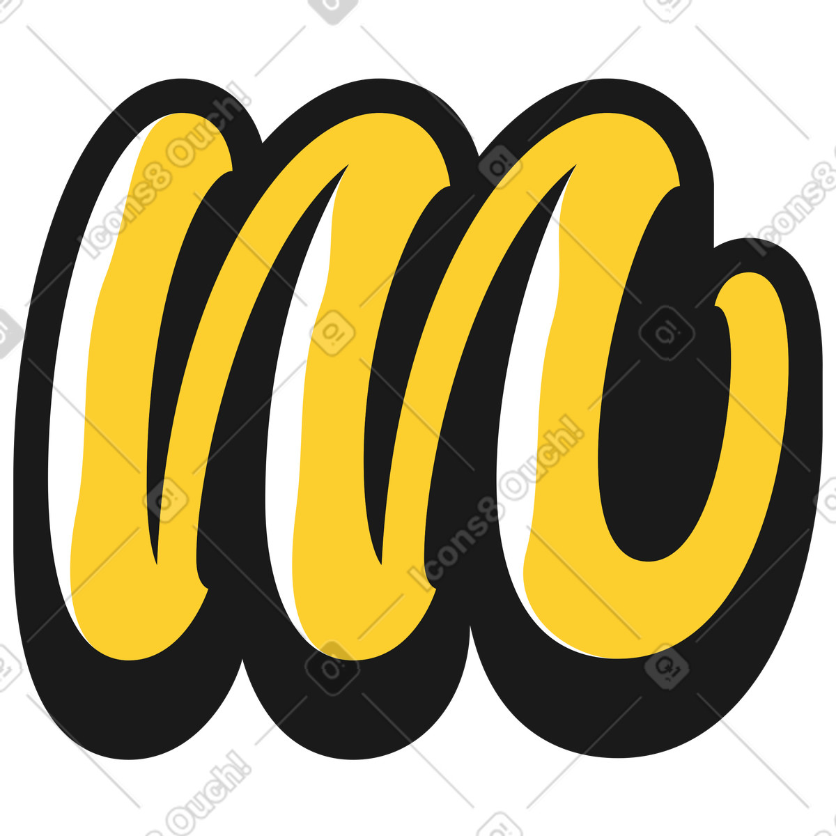 Ilustración Letra m minúscula en estilo Taxi a descargar en PNG y SVG
