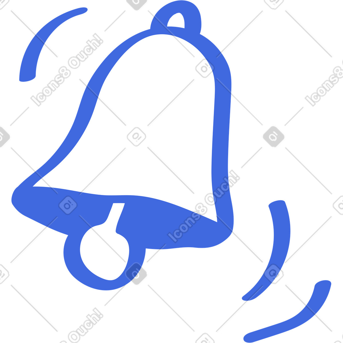 Ballpoint Pen 스타일의 Bell notification alert symbol with ringing motion curved lines 일러스트레이션 PNG, SVG 다운로드