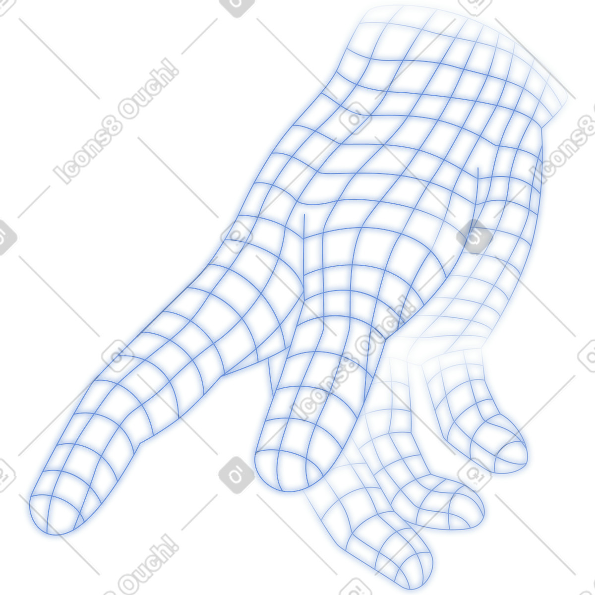 Wireframe mano digitale illustrazione in stile Dimension scarica in PNG, SVG