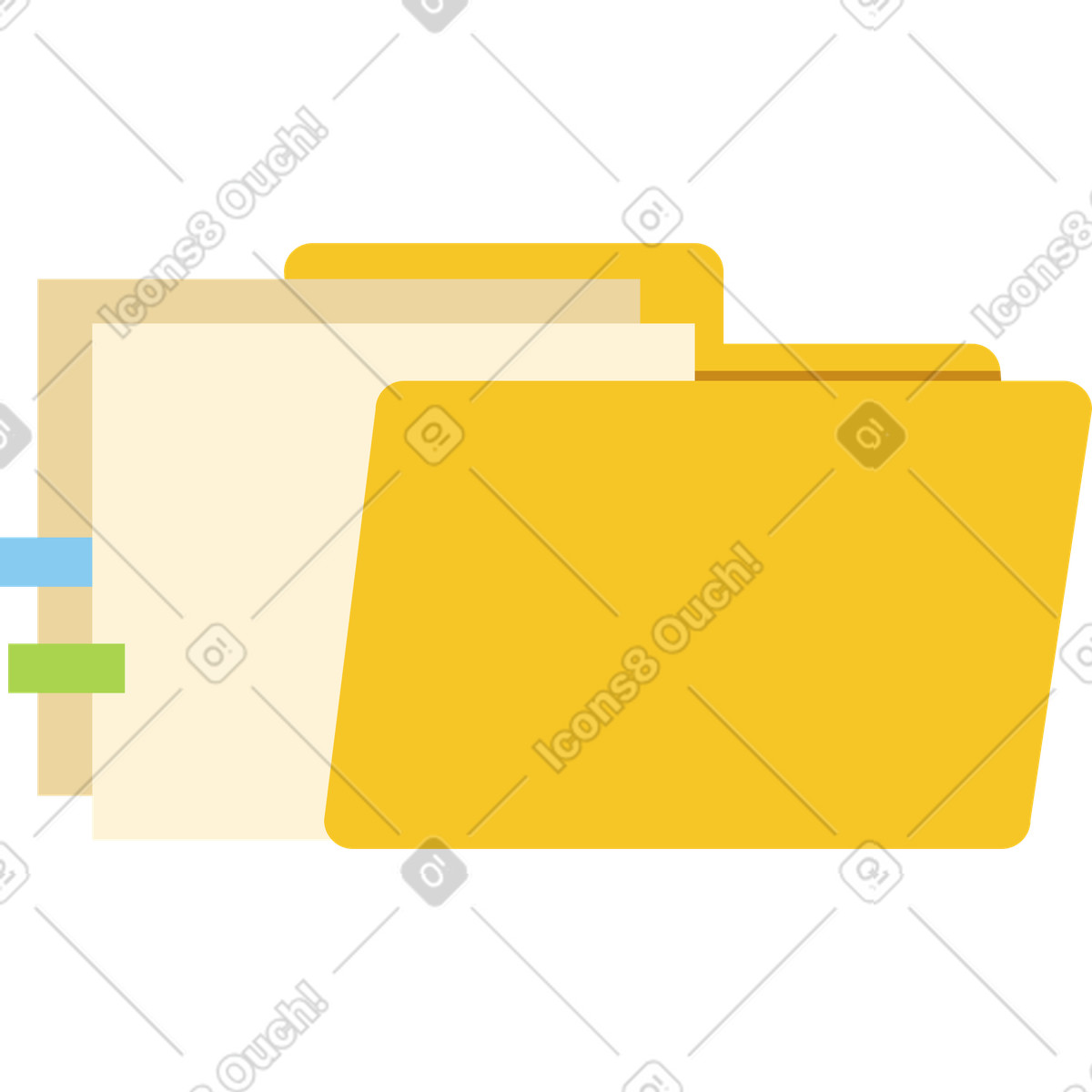 Papieraktenordner-Illustration im Catchy-Stil als Download in PNG, SVG