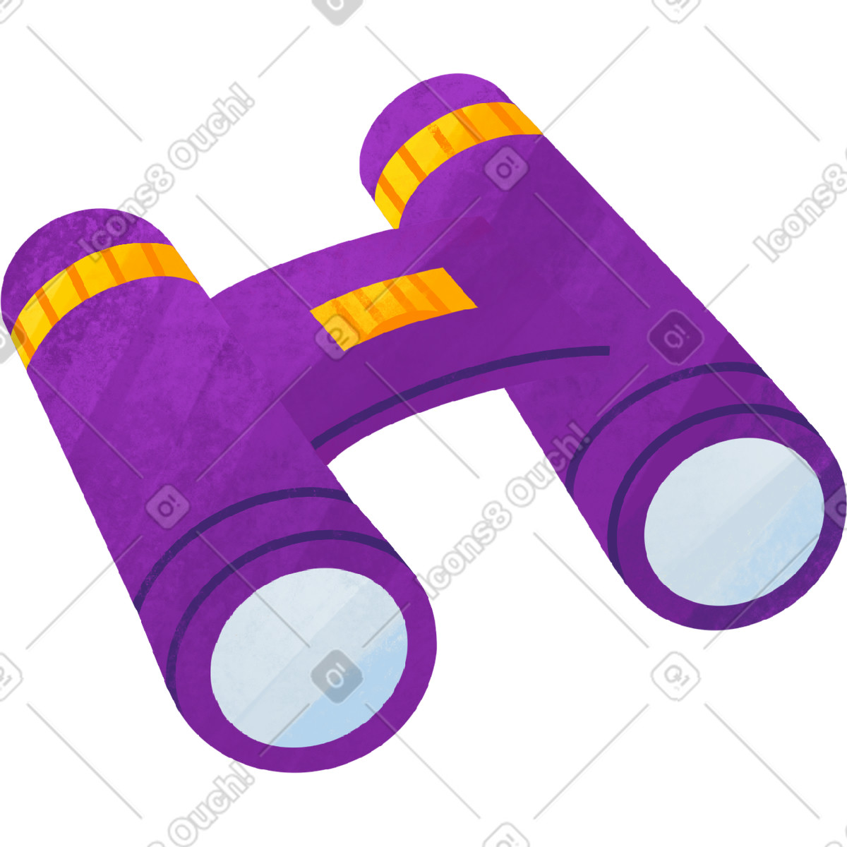 Ilustración Purple binoculars en estilo Bonbon a descargar en PNG y SVG