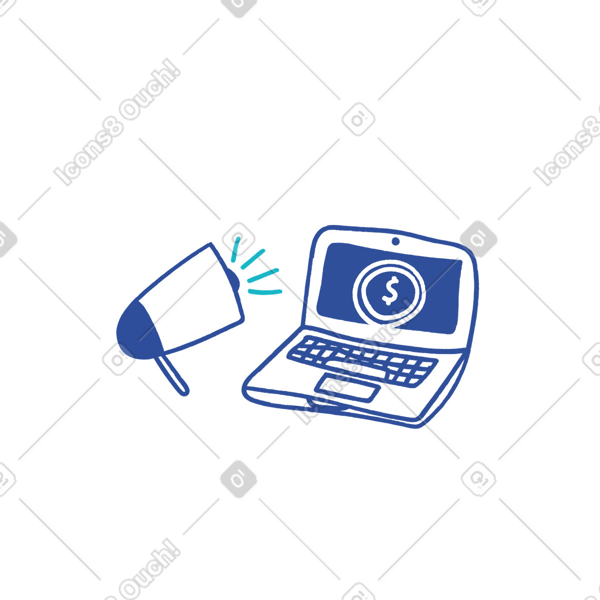 下载 Lime 风格的 扩音器制作虚拟营销公告 插画，支持 PNG、SVG 格式