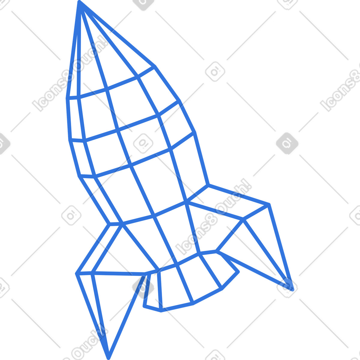 Three d rocket model illustration in Sky style download in PNG, SVG