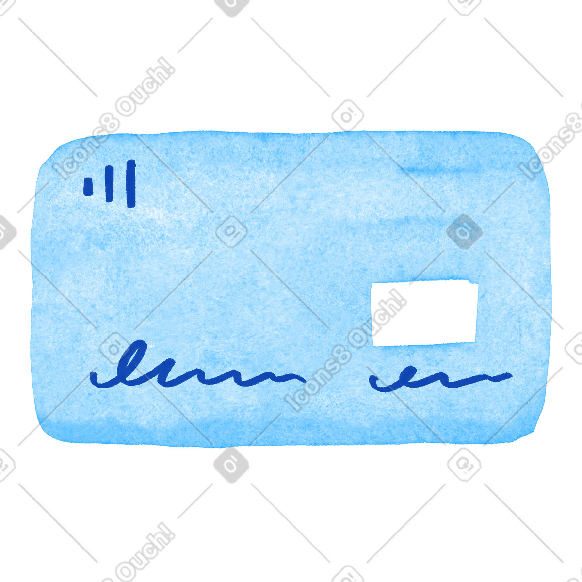 Card blue bank with chip rectangle and decorative lines illustration in Tint style download in PNG, SVG