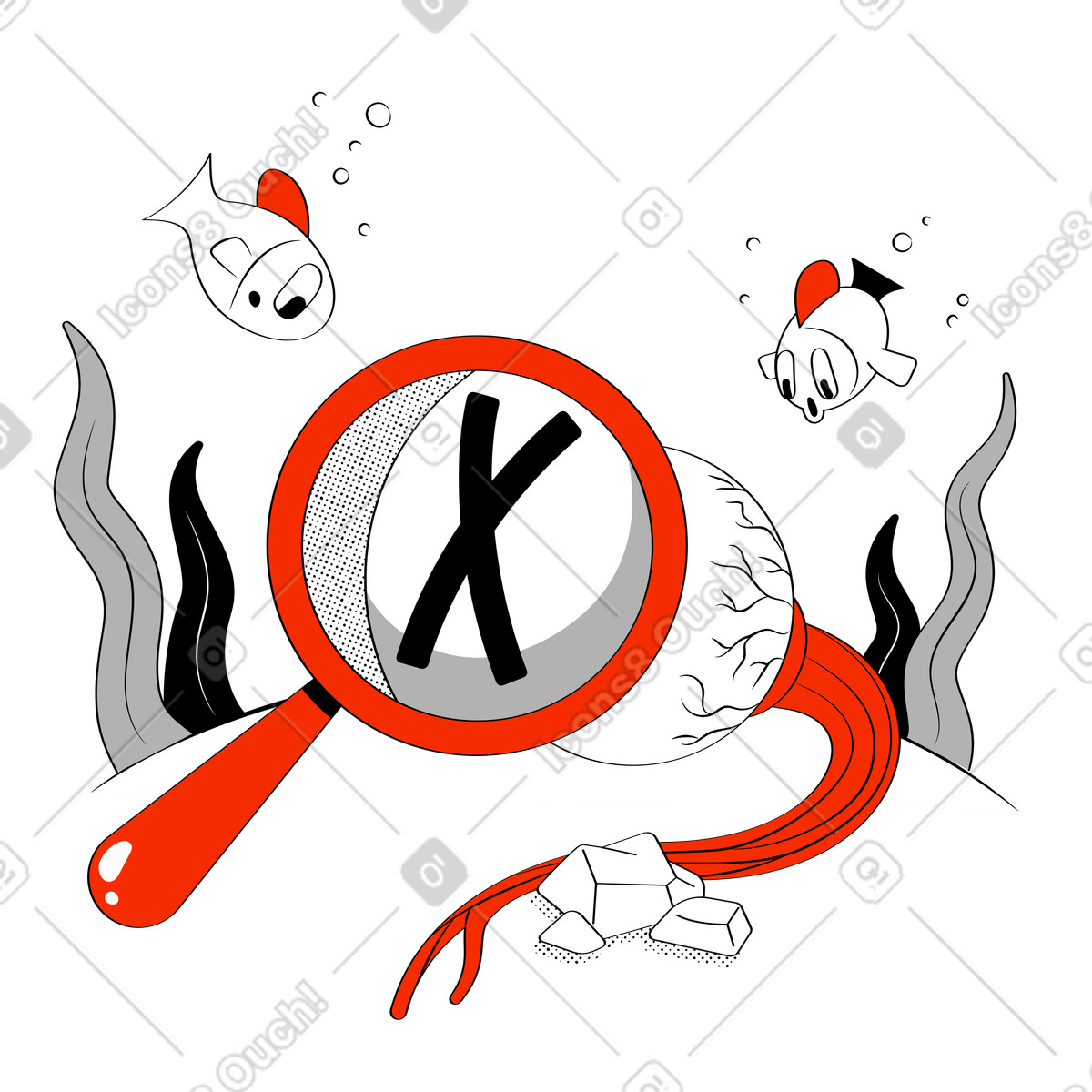 Ilustración Página no encontrada en estilo Looney a descargar en PNG y SVG