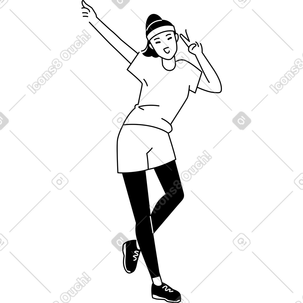 Ilustración Joven atleta en estilo Weekday a descargar en PNG y SVG