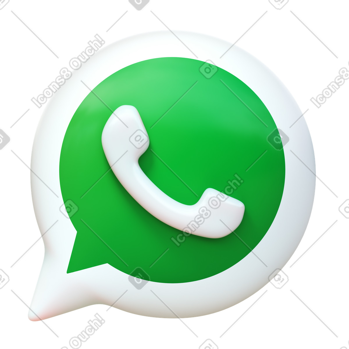 Illustration Logo whatsapp dans le style 3D Fluency à télécharger aux formats PNG, SVG
