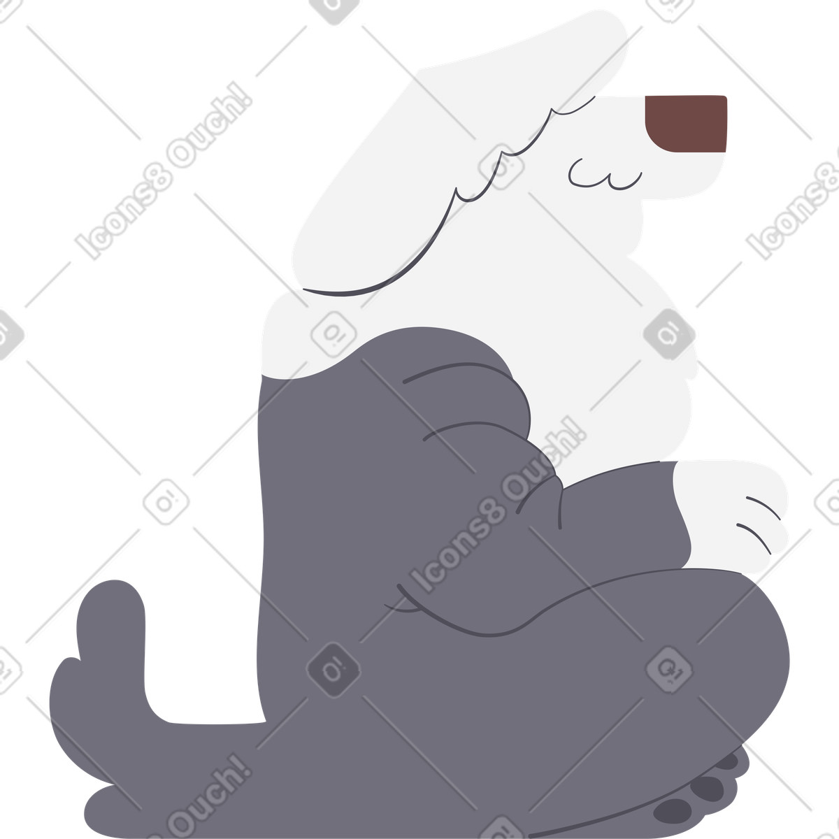 Polish shepherd dog sits illustration in Woof style download in PNG, SVG