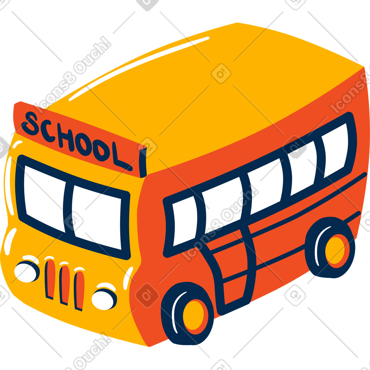 Ilustração de Ônibus escolar em no estilo Flame para baixar em PNG, SVG