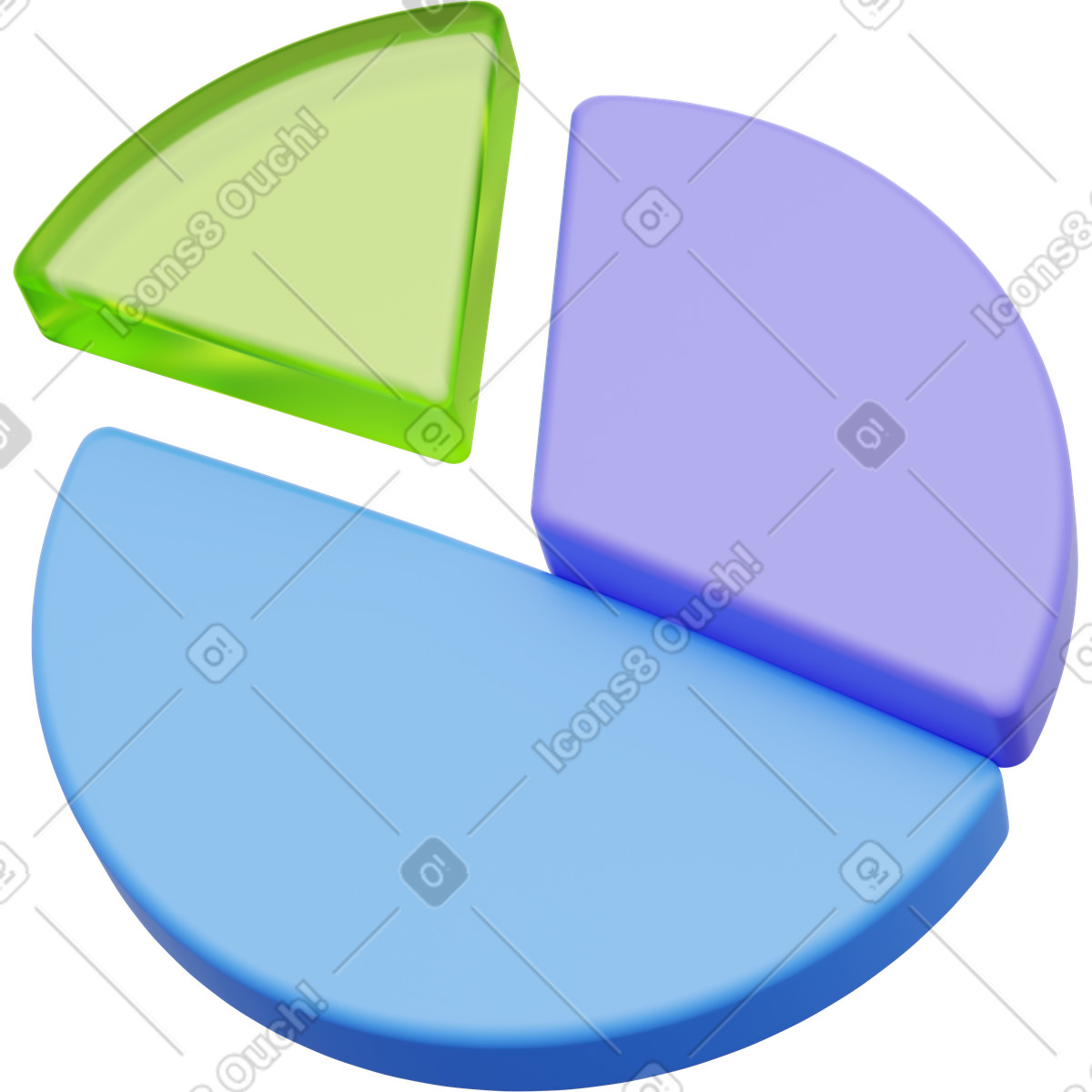 Pie chart icon, analytics, business data visualization illustration in PNG, SVG