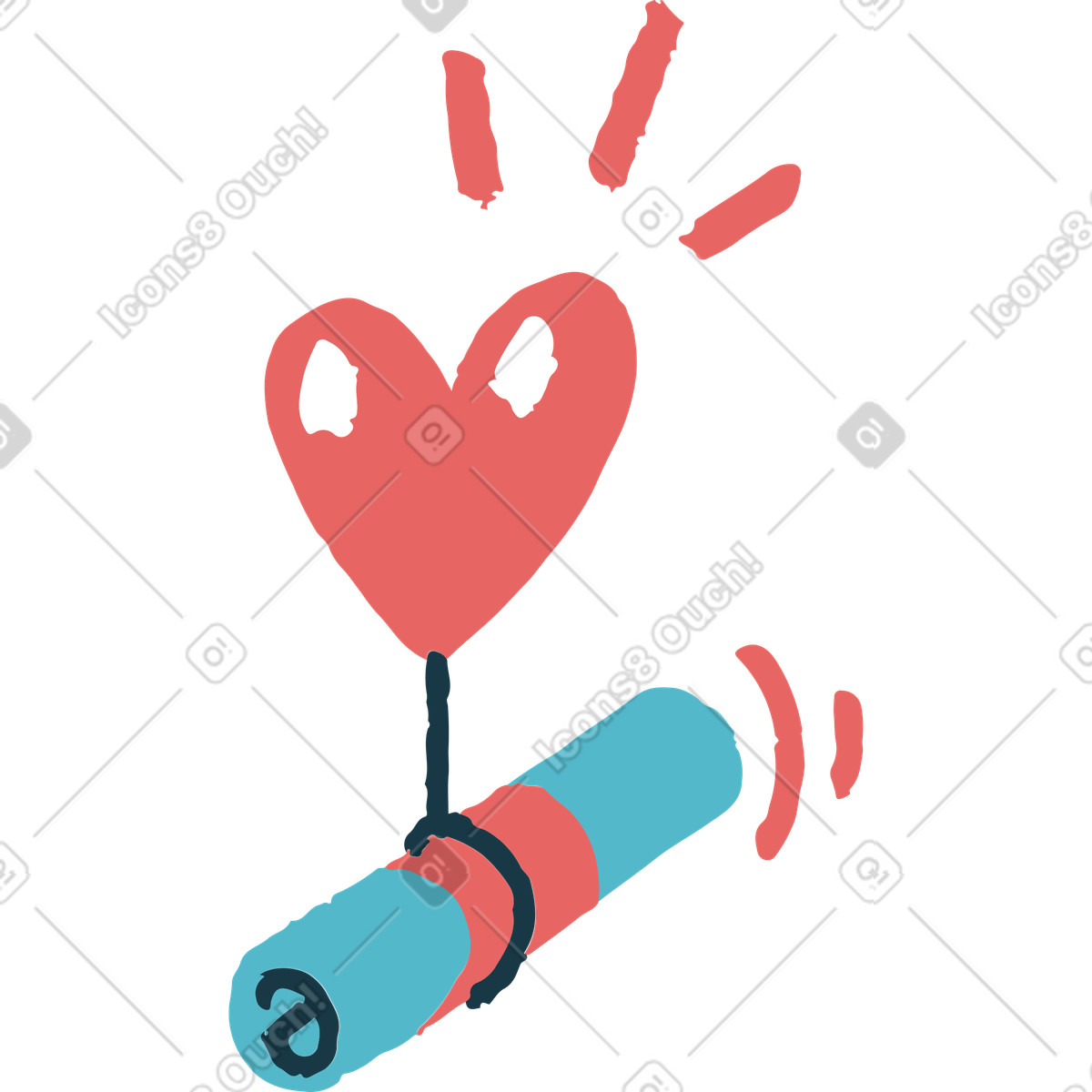下载 Flamenco 风格的 心的讯息 插画，支持 PNG、SVG 格式