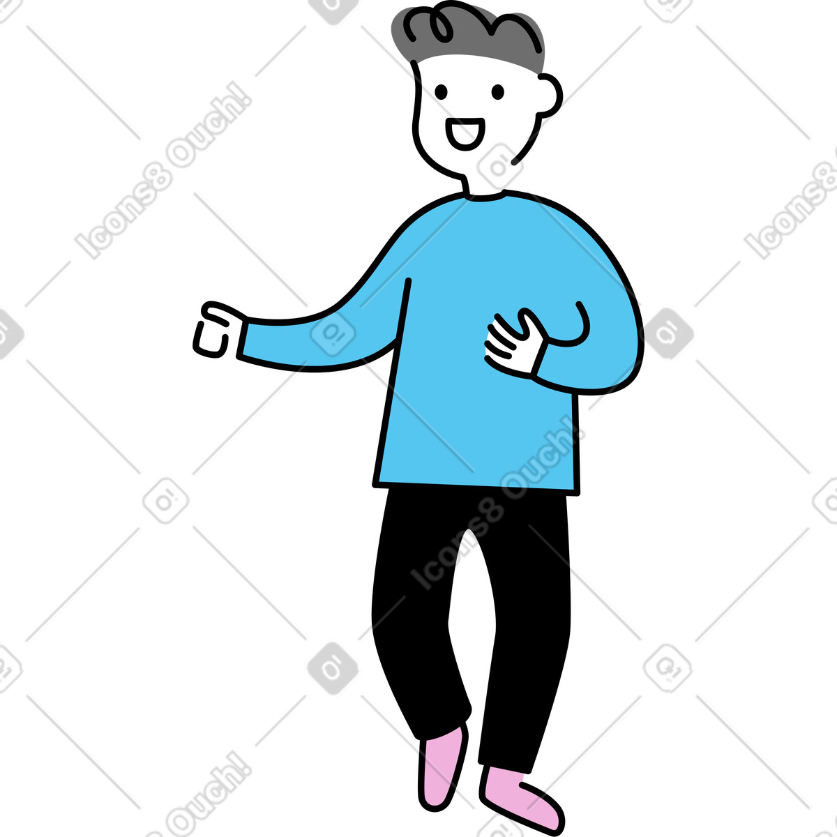 Ilustração de Homem sorridente em no estilo Mochi para baixar em PNG, SVG