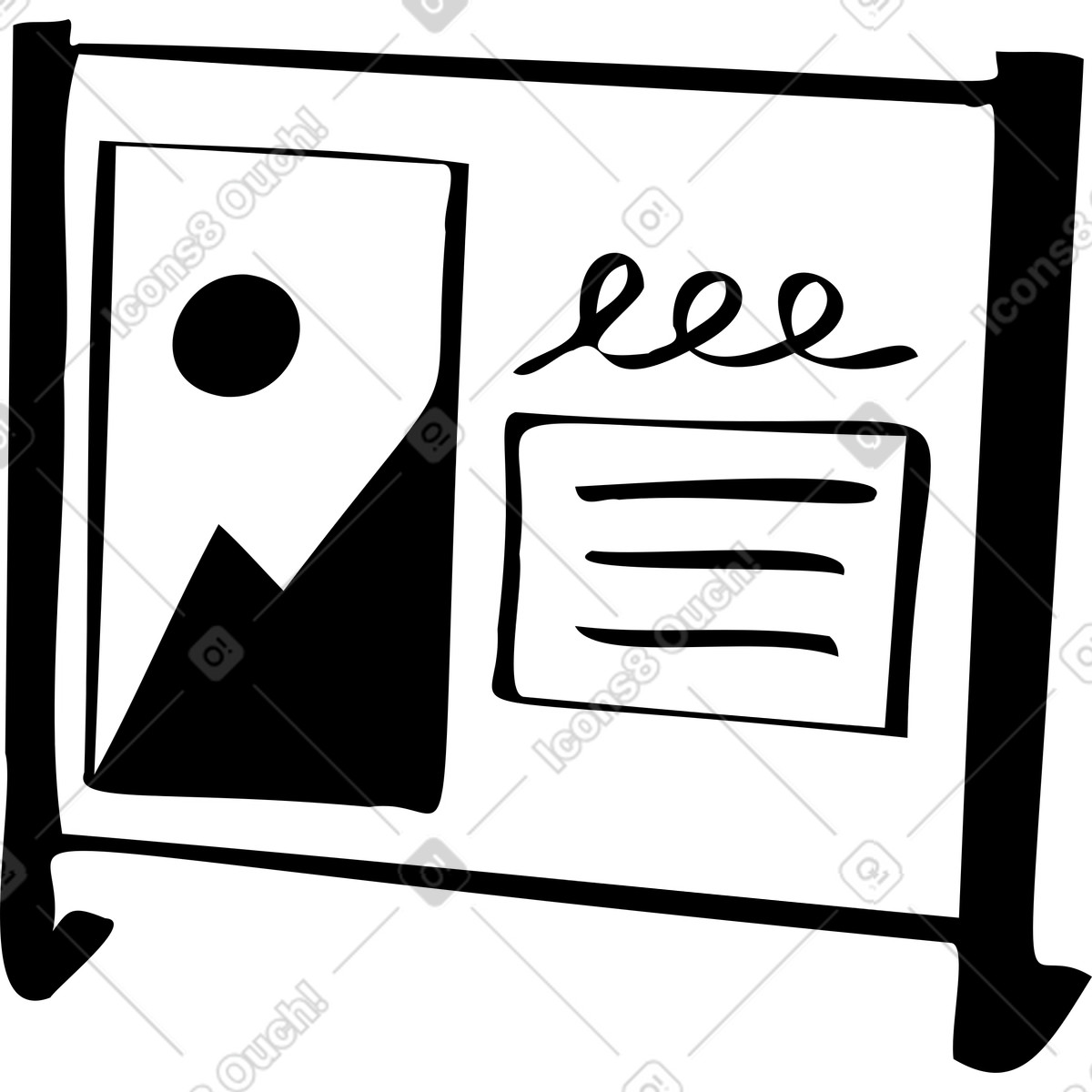 Board with information illustration in Journal style download in PNG, SVG