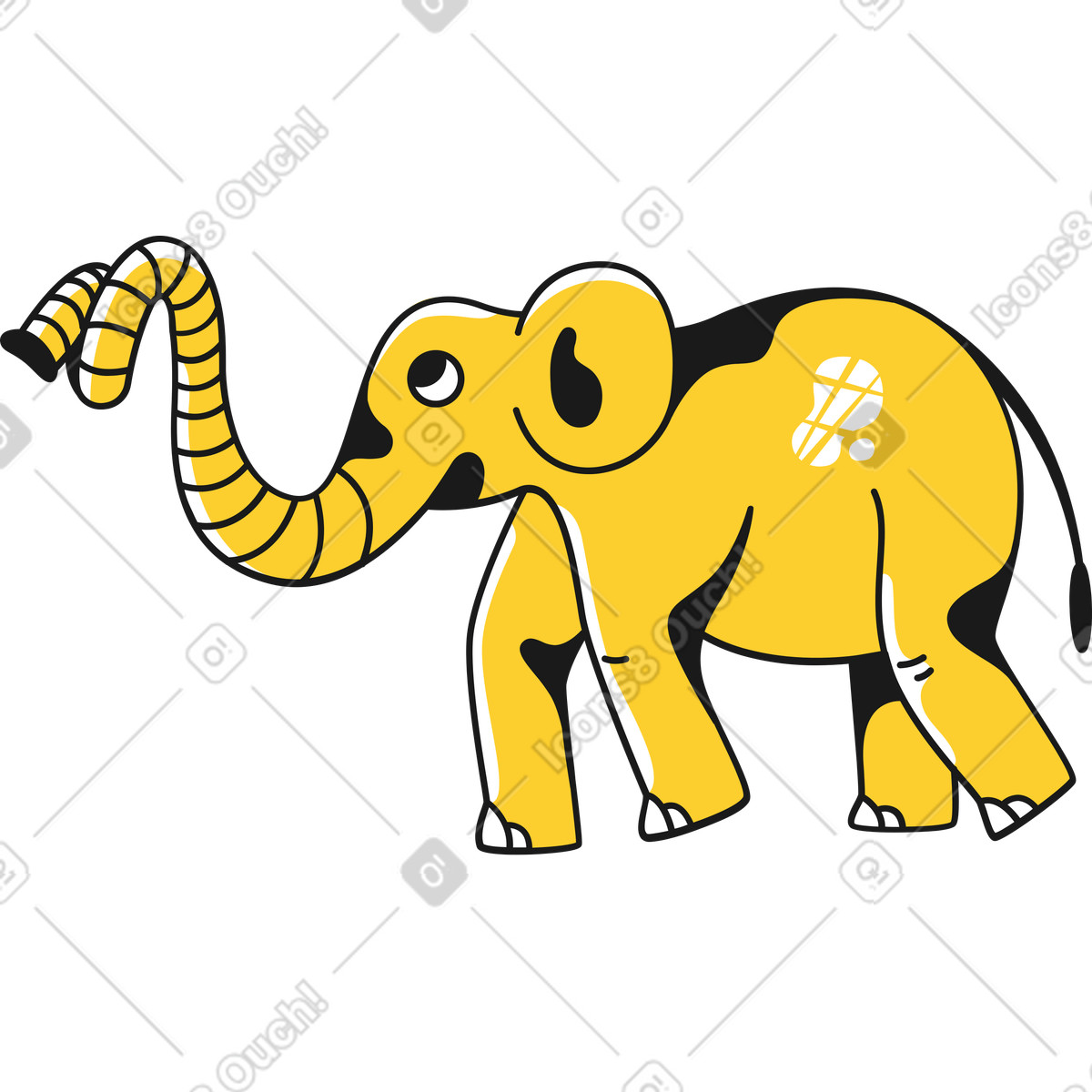 Baby elefant-Illustration im Taxi-Stil als Download in PNG, SVG