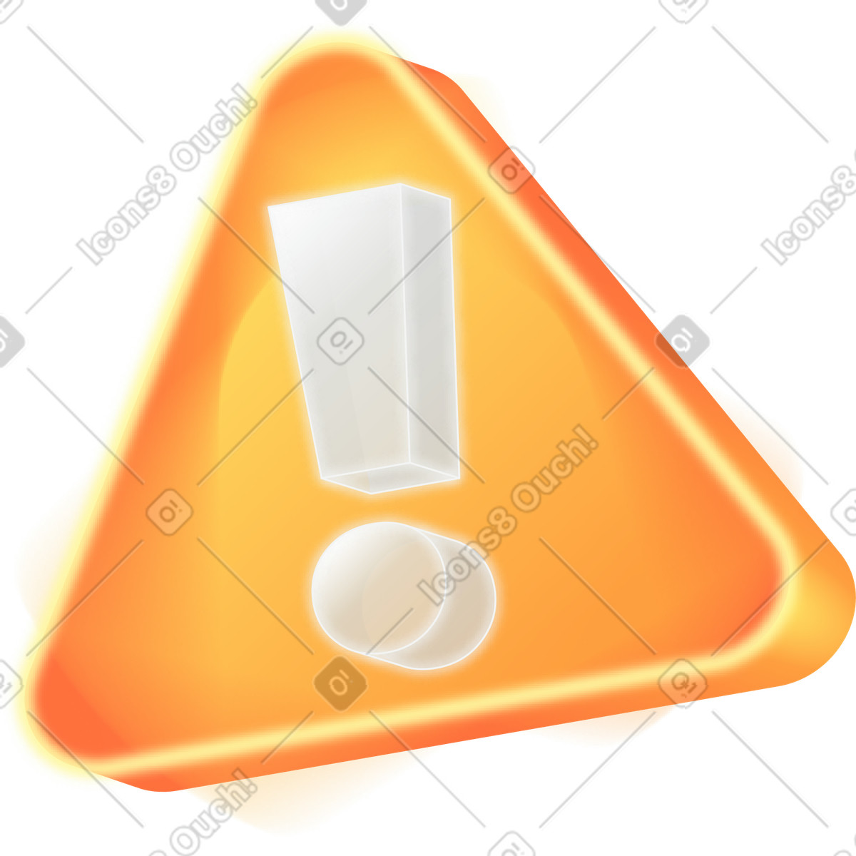 Illustration Triangle orange avec un point d'exclamation dans le style Burst à télécharger aux formats PNG, SVG