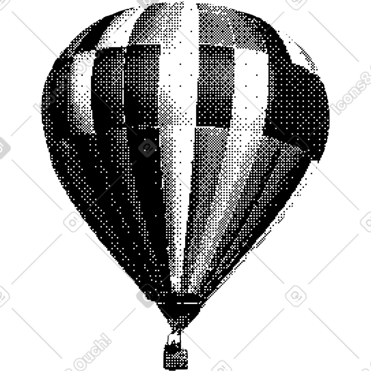 Balloon illustration in Bitmap style download in PNG, SVG