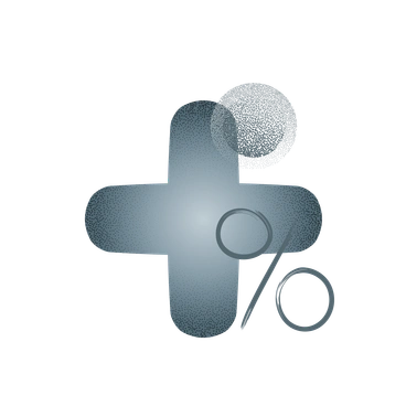 A plus sign with abstract shapes - Grain style illustration