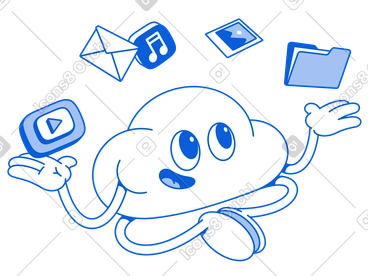 Cloud storage with files PNG, SVG