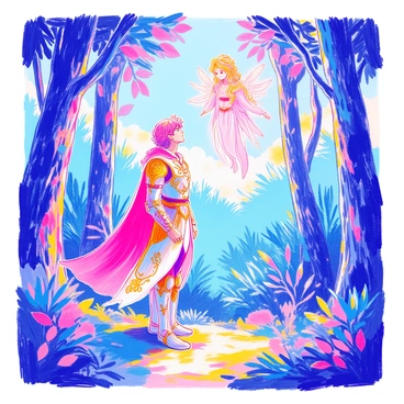 A Saint Seiya warrior clad in intricately designed armor stands in a lush green forest. The armor is adorned with symbols and embellishments that reflect celestial themes. Above him, a mystical guardian spirit, ethereal and glowing, hovers gently. The spirit has flowing robes and an aura of light that radiates softly. Surrounding them are tall trees with vibrant leaves, and dappled sunlight filters through the branches, creating patterns on the forest floor. The warrior looks up with a focused expression, receiving wisdom from the guardian spirit.