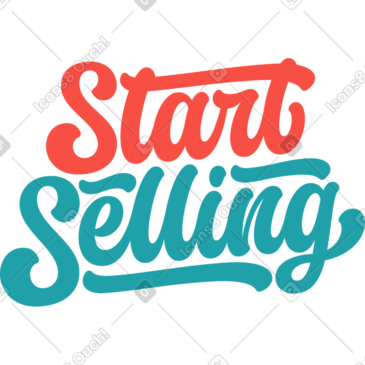 Ilustración Empezar a vender letras en estilo Sammy descargar en PNG y SVG