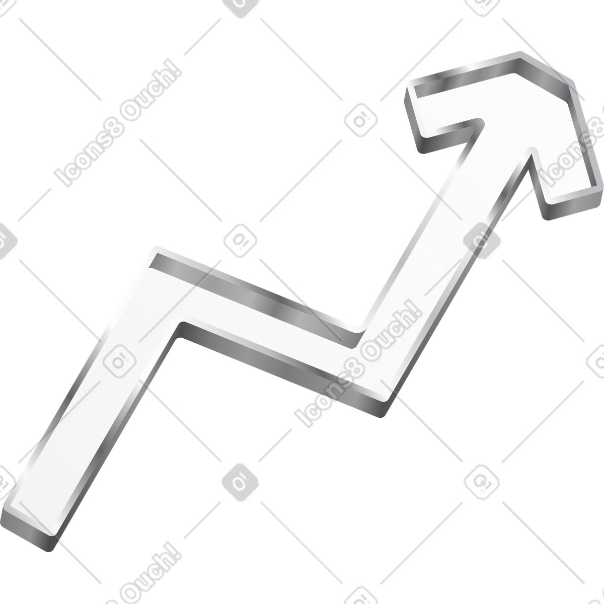 下载 Token 风格的 Arrow rising zigzag growth symbol for business success increase 插画，支持 PNG、SVG 格式