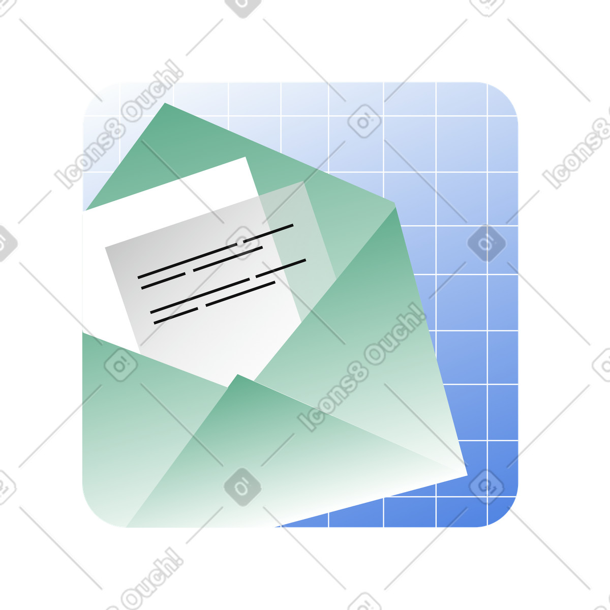 Ilustração de Carta em envelope no ícone fundo planta estilo Network para baixar PNG, SVG