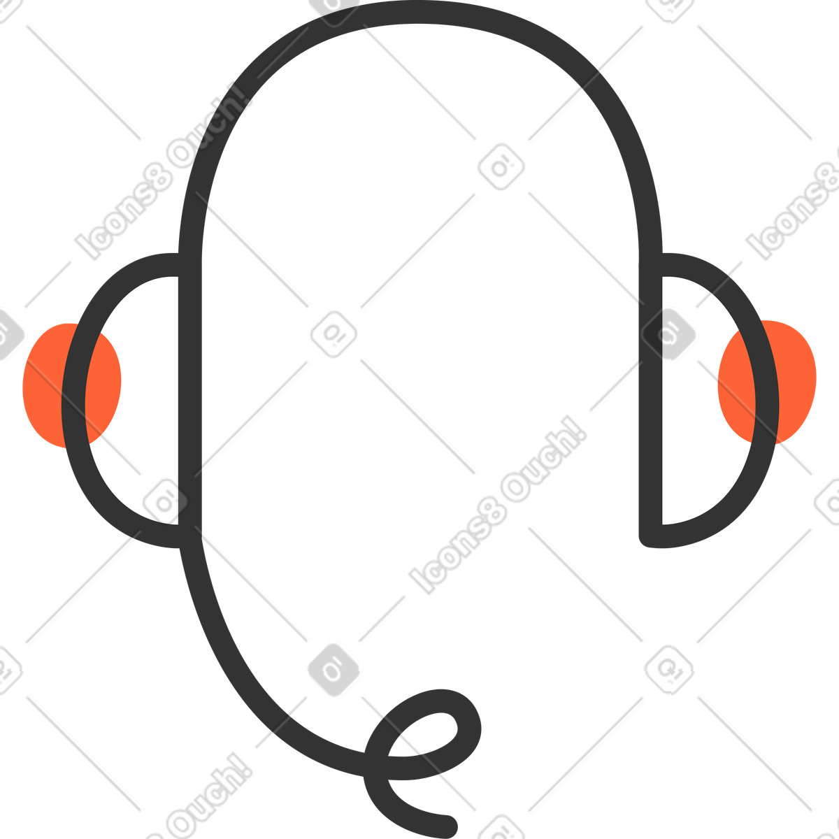下载 Crayon 风格的 支持耳机 插画，支持 PNG、SVG 格式