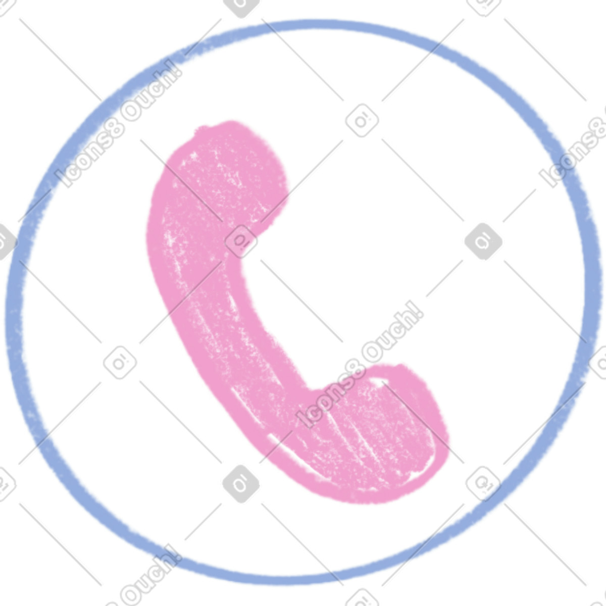 Company 스타일의 Pink and blue phone icon 일러스트레이션 PNG, SVG 다운로드