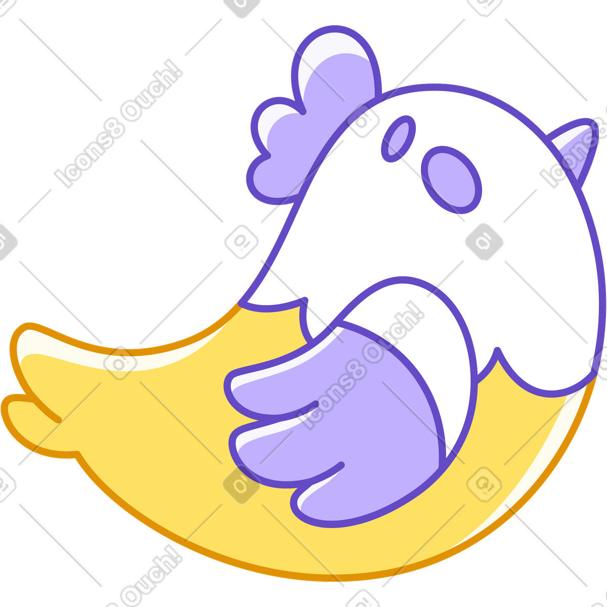 Piccolo pollo illustrazione in stile Rainbow scarica in PNG, SVG