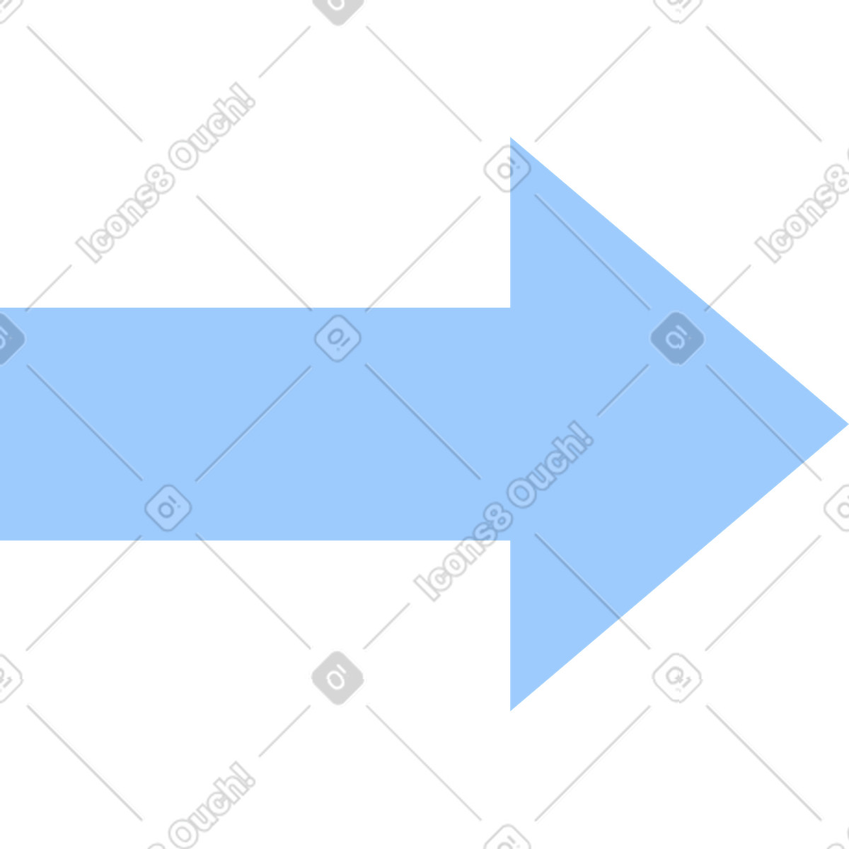 Light blue arrow illustration in Pale style download in PNG, SVG