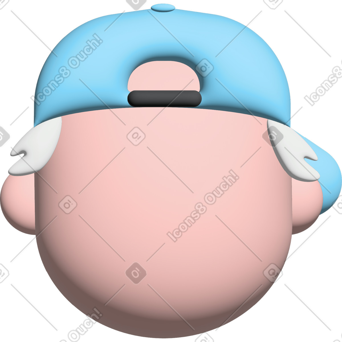 下载 Cartoony 风格的 头戴蓝色帽子 插画，支持 PNG、SVG 格式