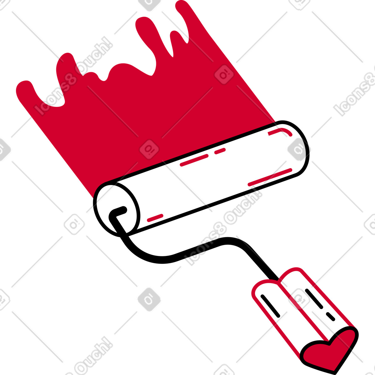 下载 Ruby 风格的 涂漆滚筒 插画，支持 PNG、SVG 格式