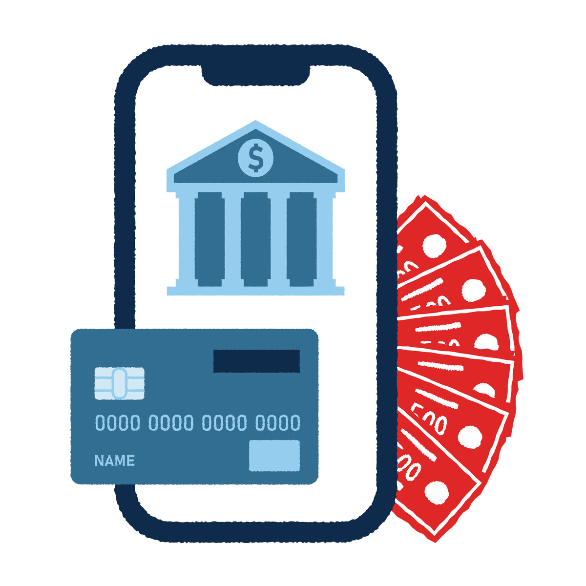 下载 Cherry 风格的 Personal finance and mobile banking, Money management or online account access 插画，支持 PNG、SVG 格式