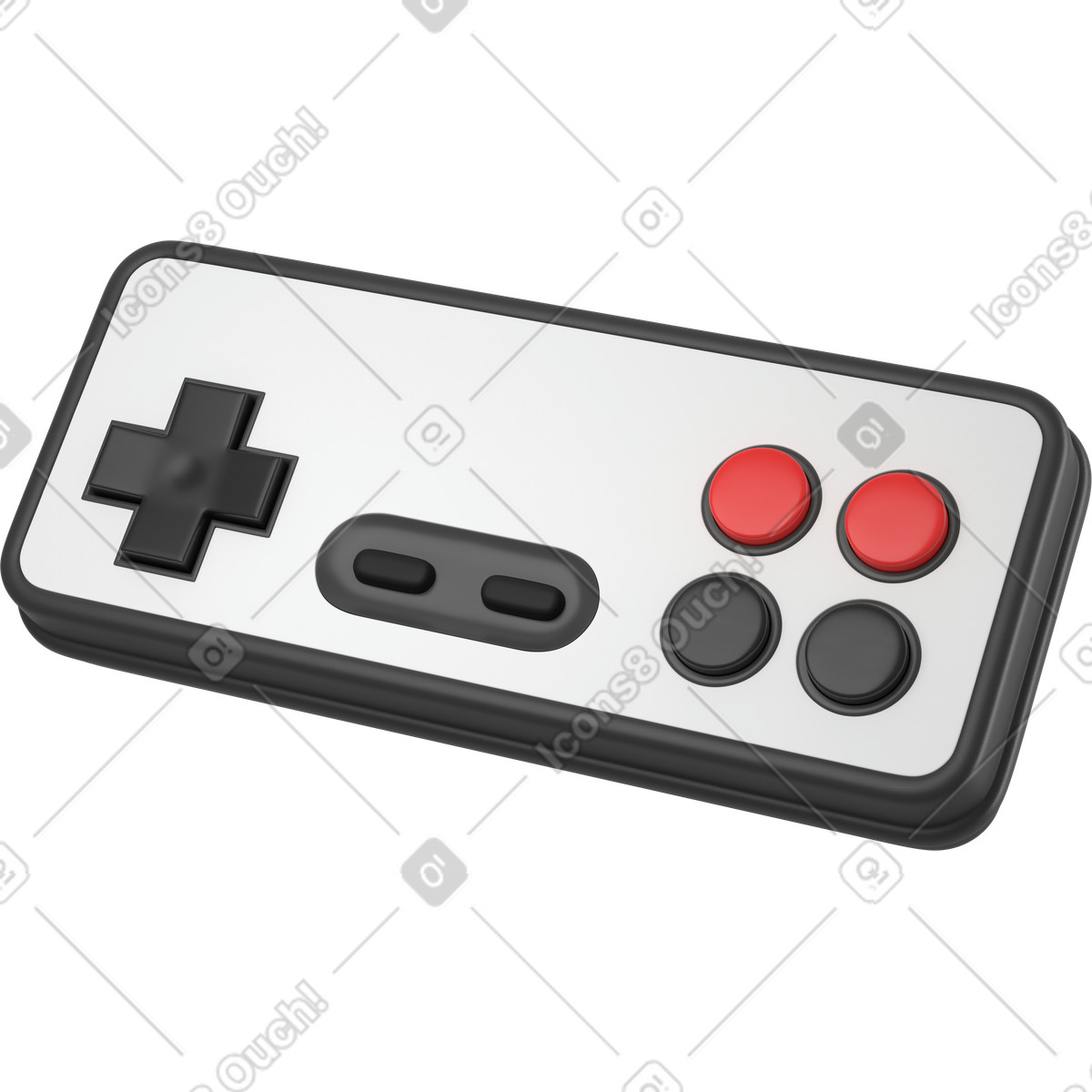 Old game controller side view illustration in 3D Business style download in PNG, SVG