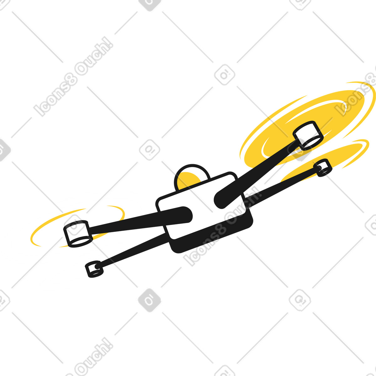 Drone with lights illustration in Taxi style download in PNG, SVG