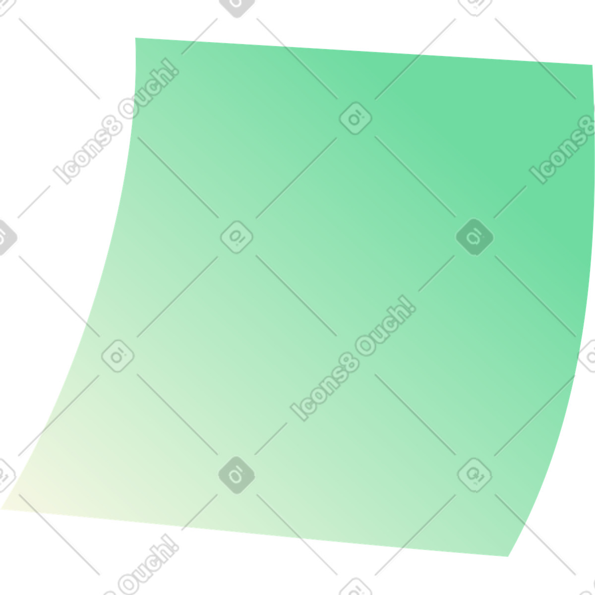 Post-it verde illustrazione in stile Beam scarica in PNG, SVG