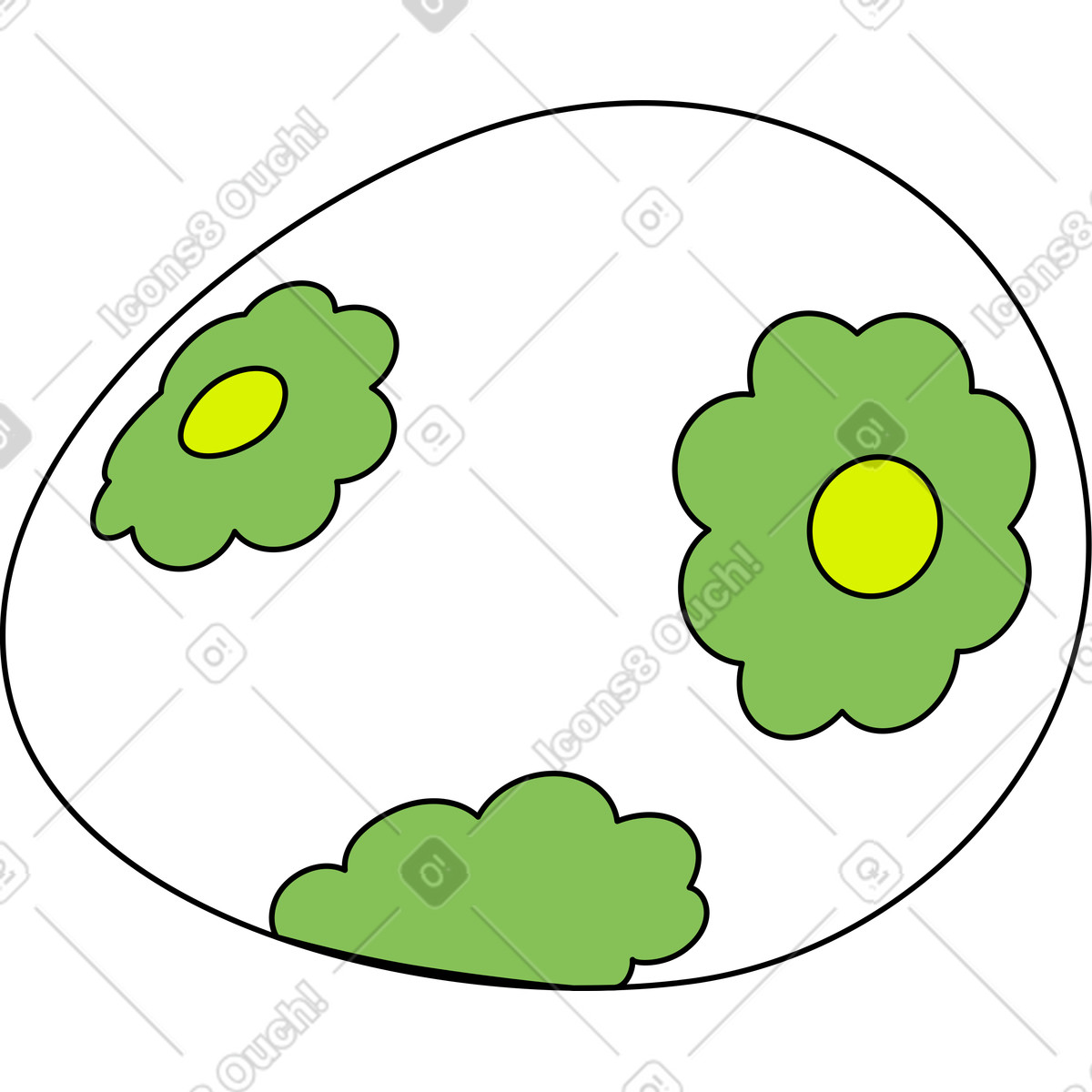 Illustration Oeuf avec des fleurs stickers dans le style Isometric à télécharger aux formats PNG, SVG