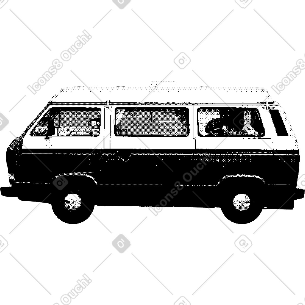 Caravan illustrazione in stile Bitmap scarica in PNG, SVG