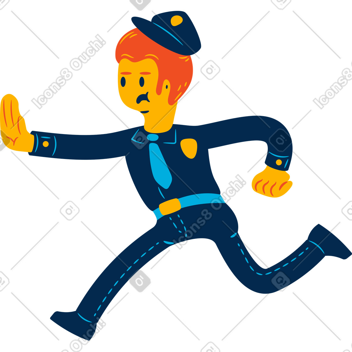 Ilustración Hombre policía en estilo Flame a descargar en PNG y SVG