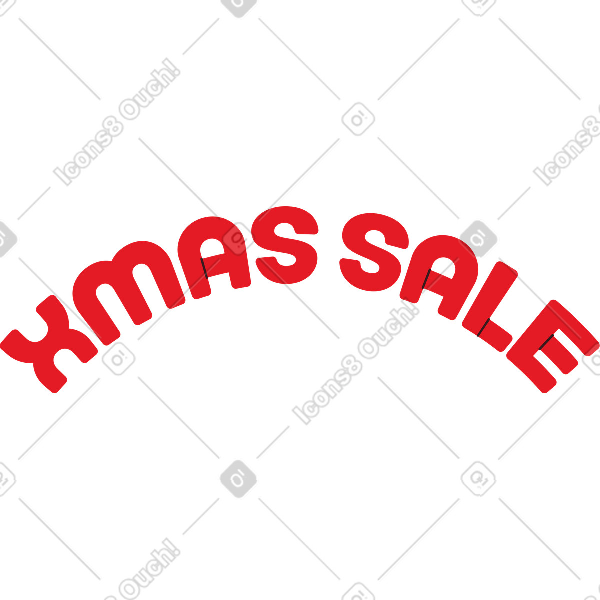 Lettering xmas sale text illustration in Folks style download in PNG, SVG