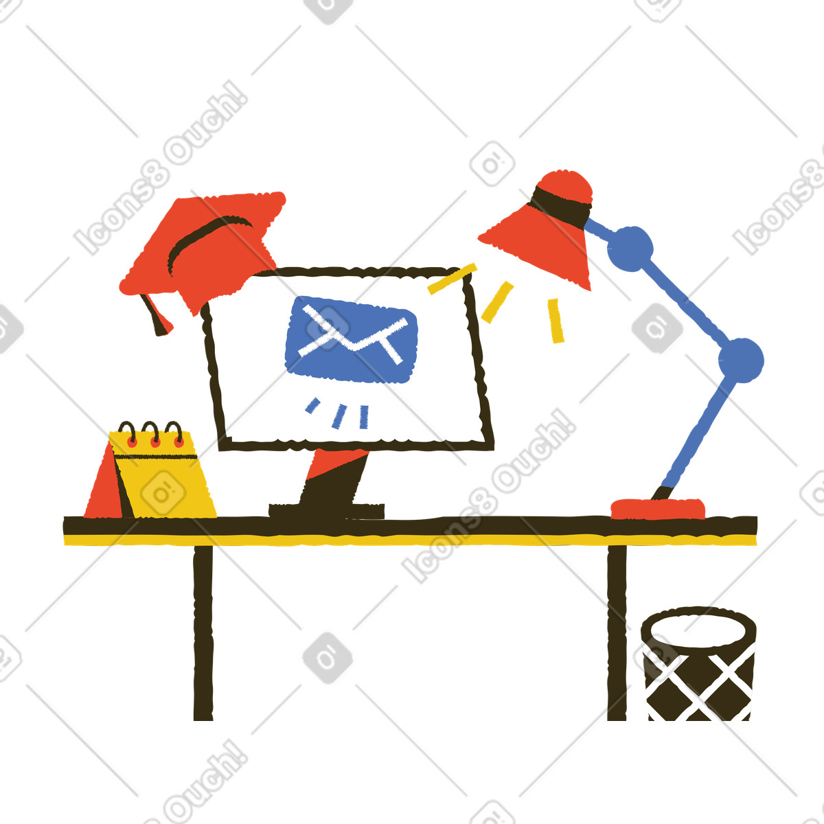 Ilustração de Enviando email em no estilo Bermuda para baixar em PNG, SVG